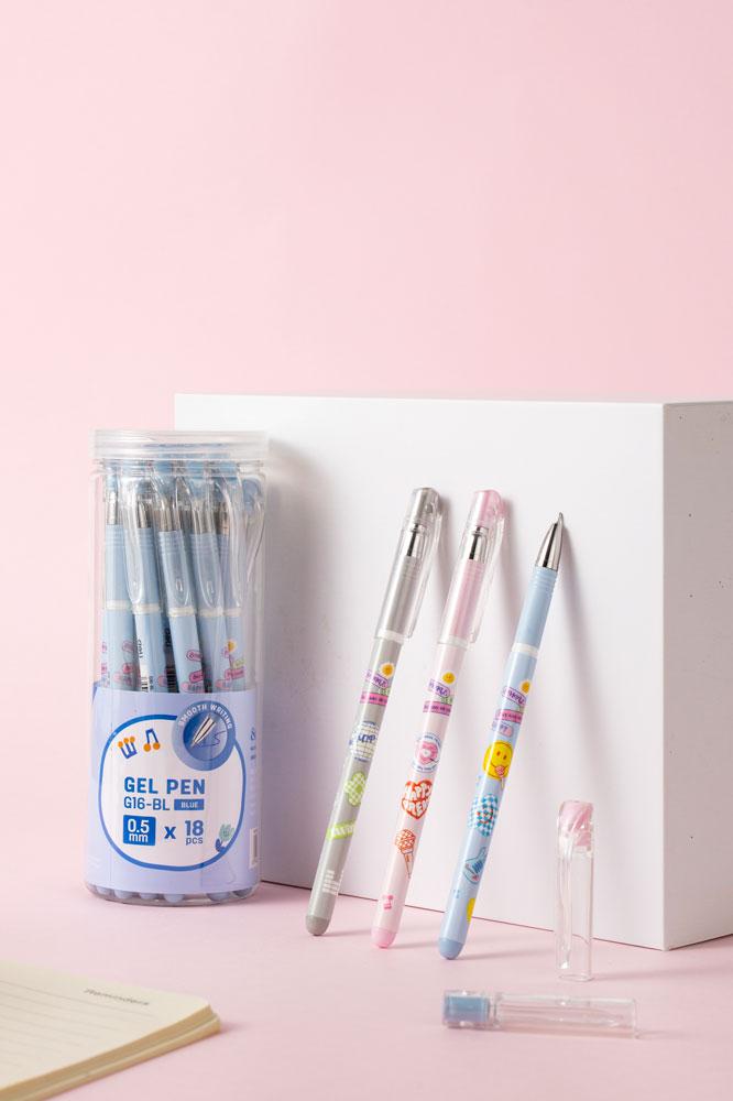 Bút Gel Deli 0.5 mm - Phiên Bản Sơn Tùng M-TP Giới Hạn - Deli G16-BL - Màu Xám - Mực Đen