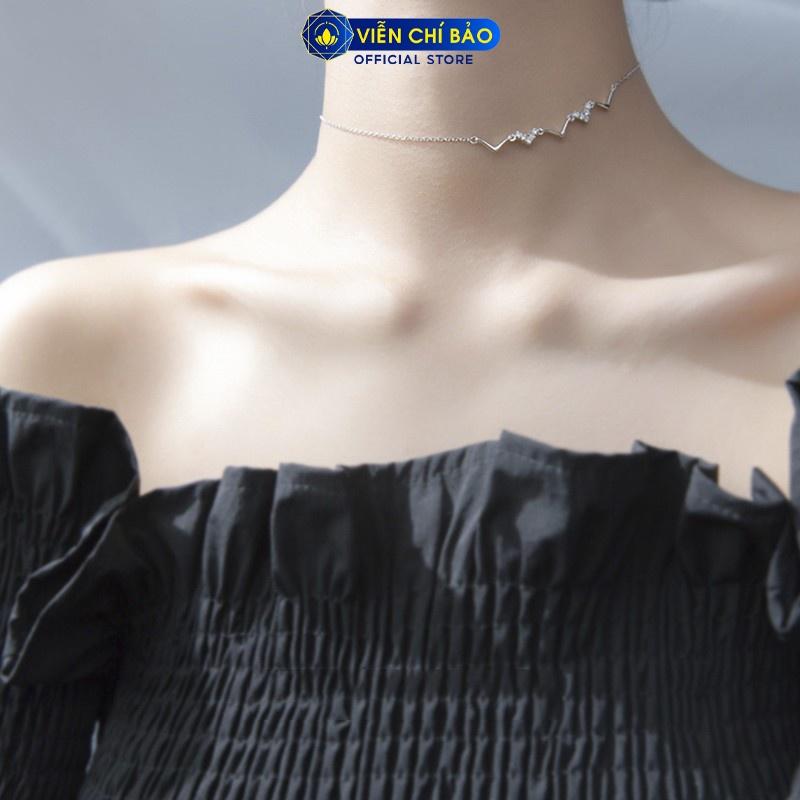 Dây chuyền bạc nữ hình zig zag chất liệu bạc 925 thời trang phụ kiện trang sức nữ Viễn Chí Bảo D400226x