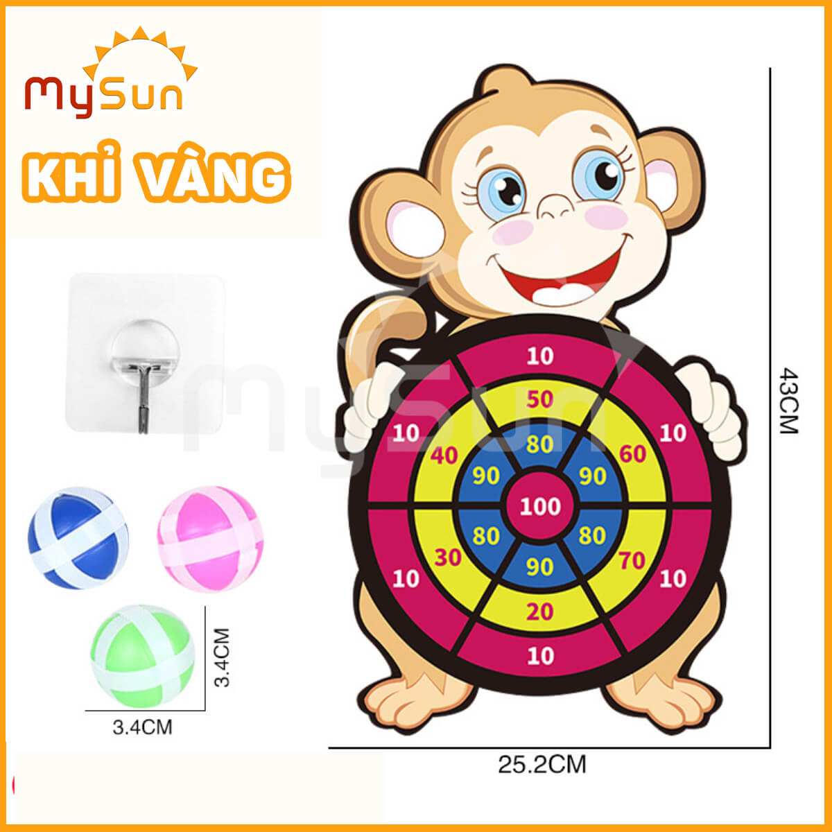 Bộ bảng phóng ném phi bóng dính đồ chơi giáo dục sáng tạo cho trẻ mầm non MySun