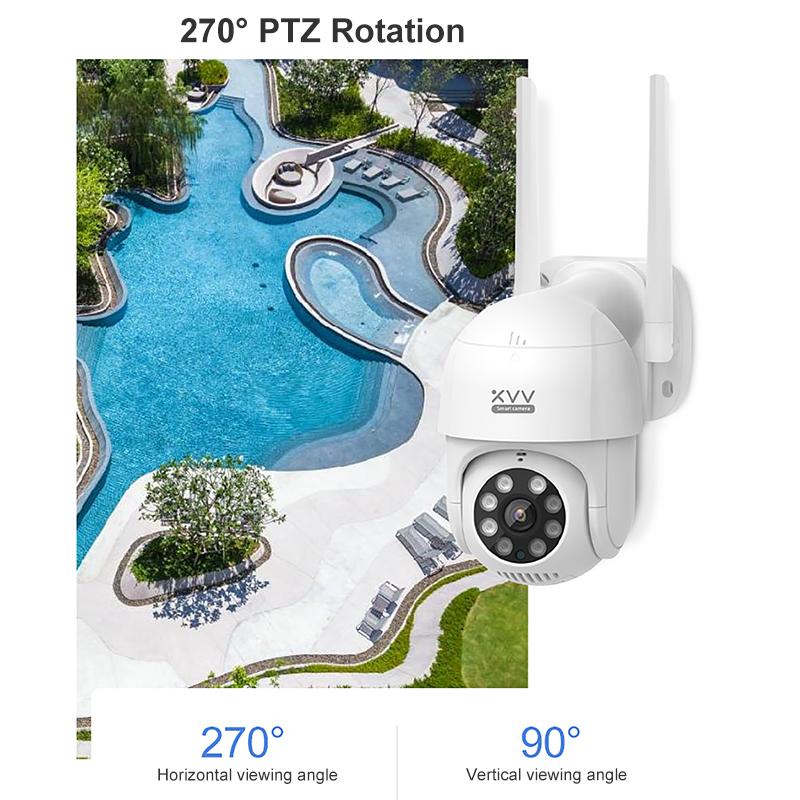 Máy ảnh ngoài trời P1 thông minh 1296p 270 ° PTZ Xoay WiFi Webcam Humanoid Phát hiện camera an ninh không thấm nước cho Xiaomi Mihome Ứng dụng Màu sắc: Với đèn LED 64G