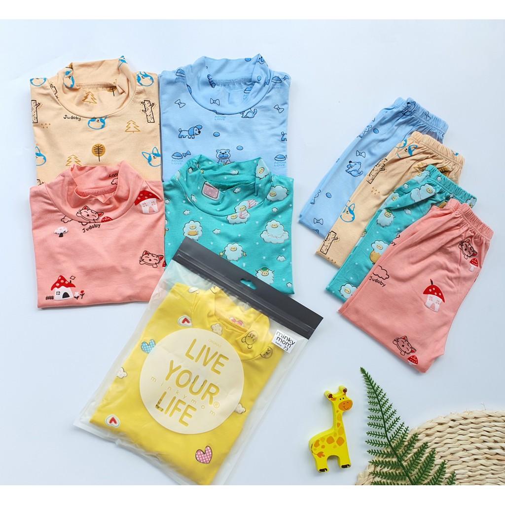 Bộ Minky Mom dài tay cao cổ cho bé ấm áp mua đông (5-20kg)