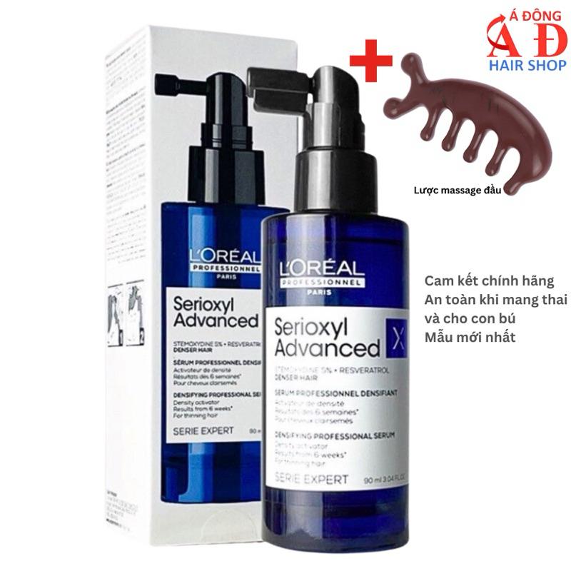 Tinh Chất Mọc Tóc L'Oreal Serioxyl Stemoxydine 5% Scalp Advanced 90ml + Lược nhựa nâu Massage Đầu