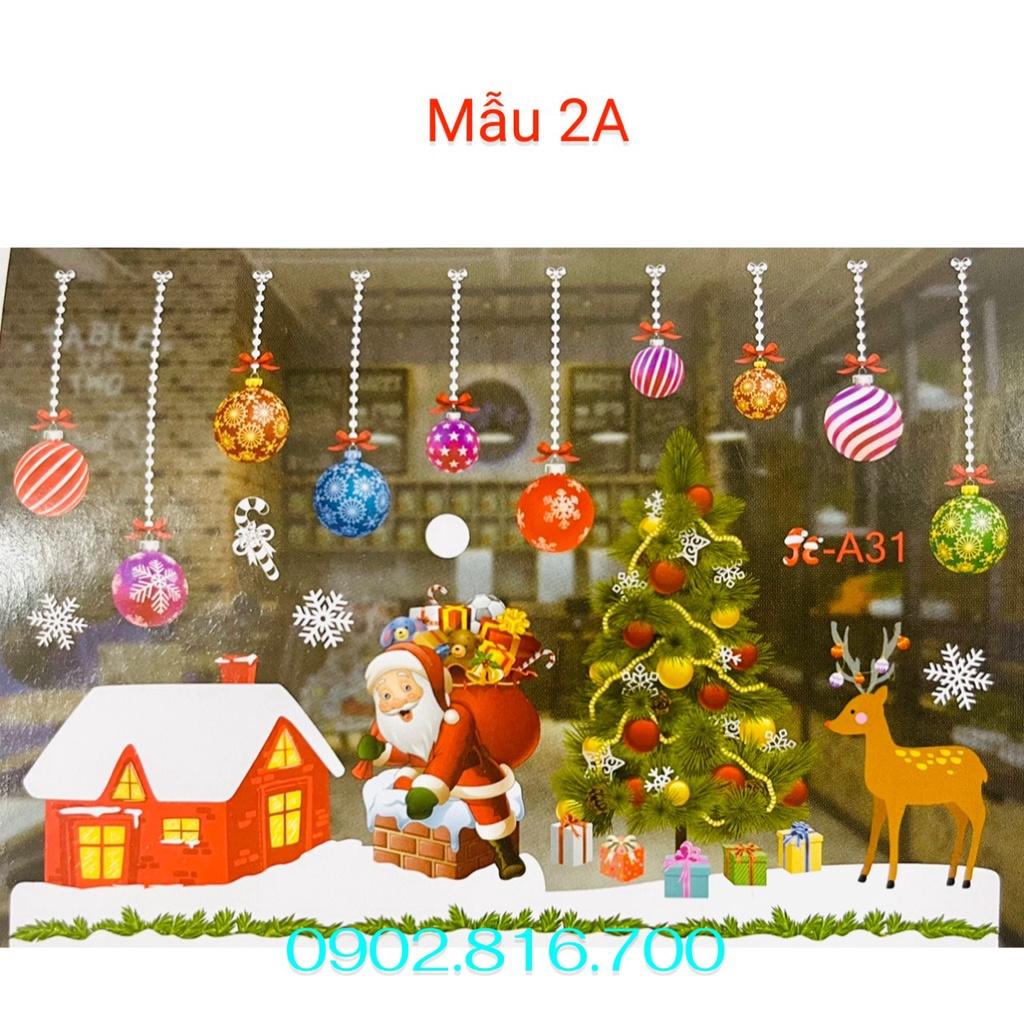 Decan - hình dán dán tường - dán kiếng - dán cửa hình cây thông - ông già noel - người tuyết trang trí noel - giáng sinh