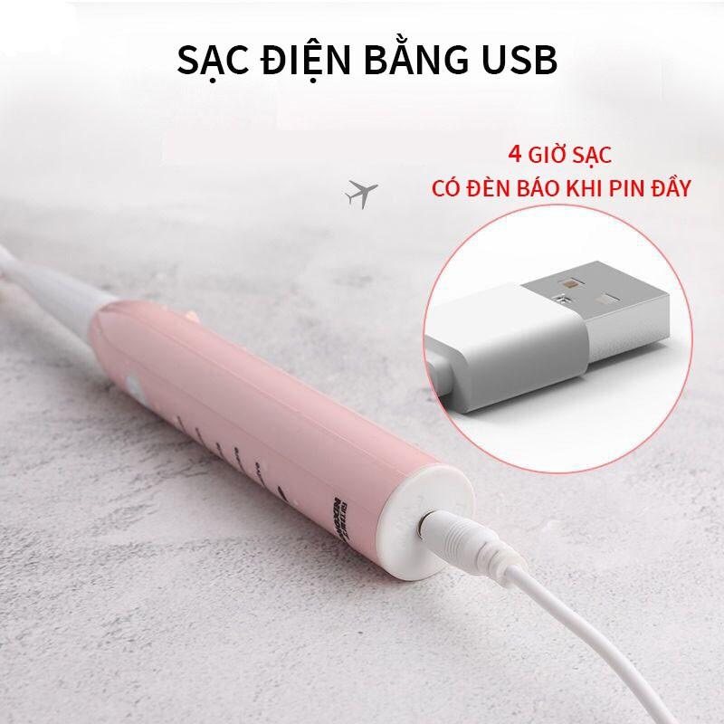 Free Ship Bàn Chải Đánh Răng Tự Động 5 Cấp Độ Phù Hợp Cho Người Lớn Và Trẻ Em - Bàn Chải Điện 5 Cấp Độ