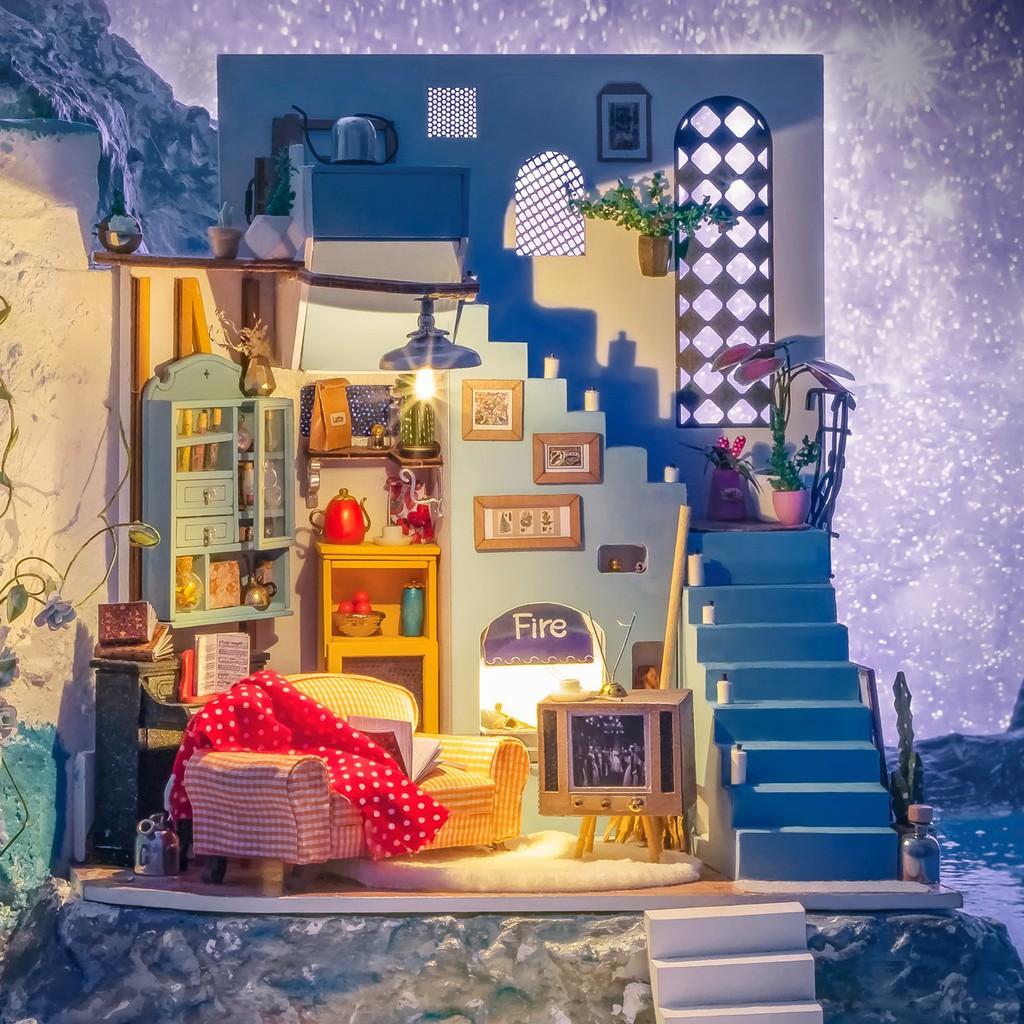 Mô hình nhà DIY Doll House Joy's Peninsula Living Room DG141 Miniature