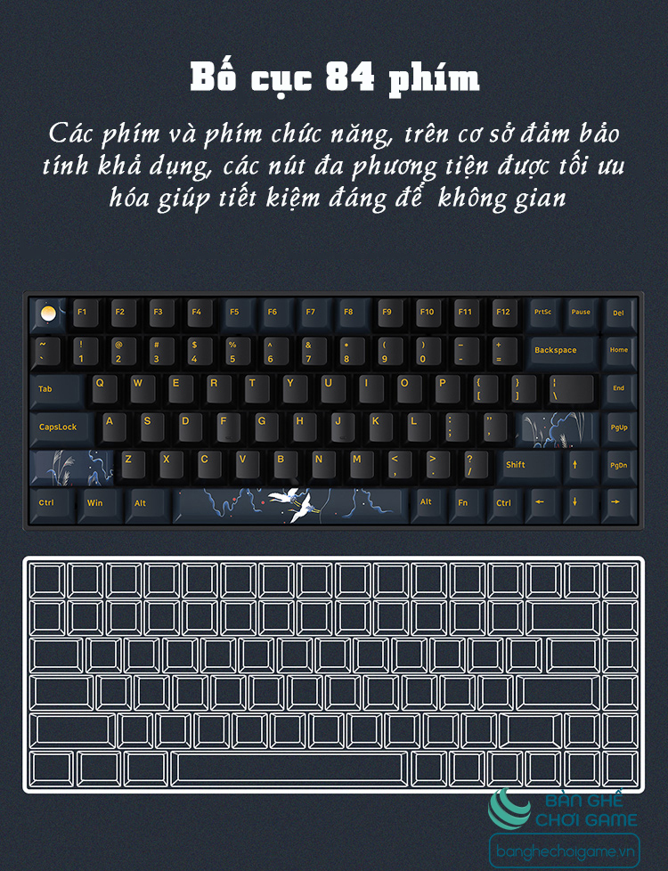Bàn phím cơ không dây Newmen GM840 Pro Hạc Trăng Mây / Gateron G-Pro/ Hot Swap - Hàng chính hãng