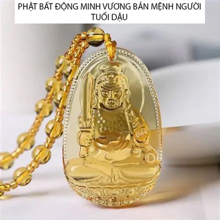 Mặt dây chuyền phật Phổ Hiền Bồ Tát màu vàng - Phật bản mệnh