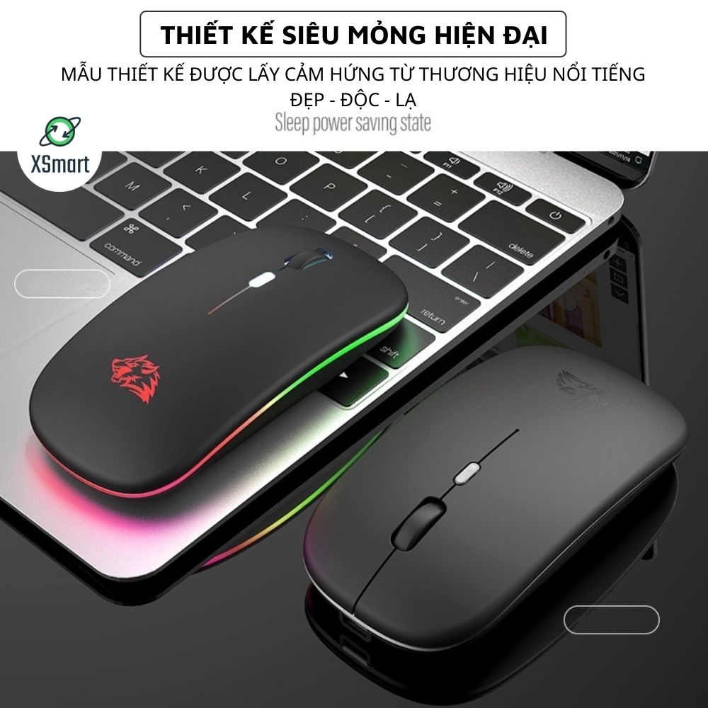 Chuột Không Dây Máy Tính XSmart A2Pro Có Led Đổi Màu Pin Sạc Dùng Văn Phòng, Chơi Game, Làm Việc Cực Chất - Hàng Chính Hãng