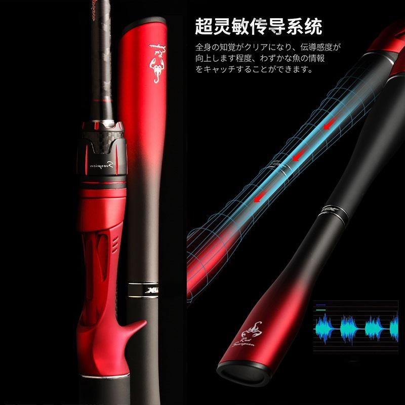 Cần câu lure máy đứng và ngang cao cấp Scorpion khoen FUJI mã CM16