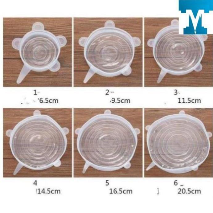 Set 6 nắp đậy thực phẩm silicon siêu dai