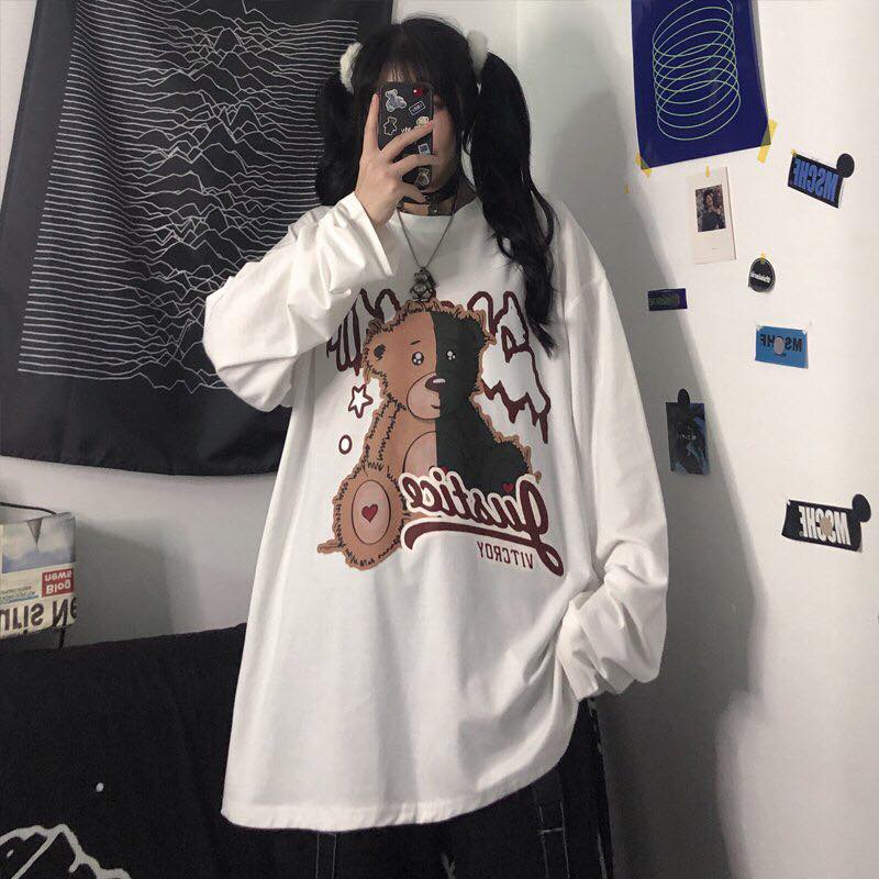 Áo Thun Tay Dài Dáng Rộng In Hình Long Tee Unisex - MM