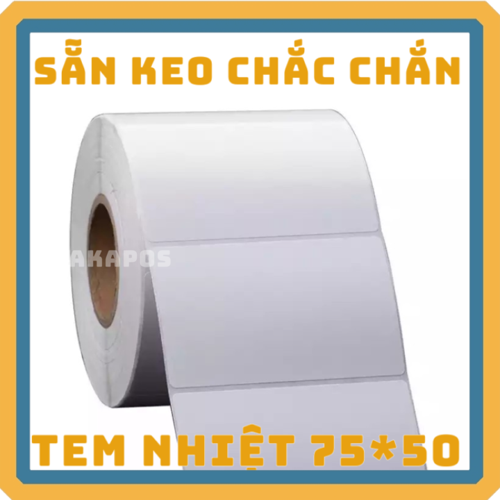 Decal nhiệt in tem nhãn 75x50 mm, cuộn 30m,20 cuộn