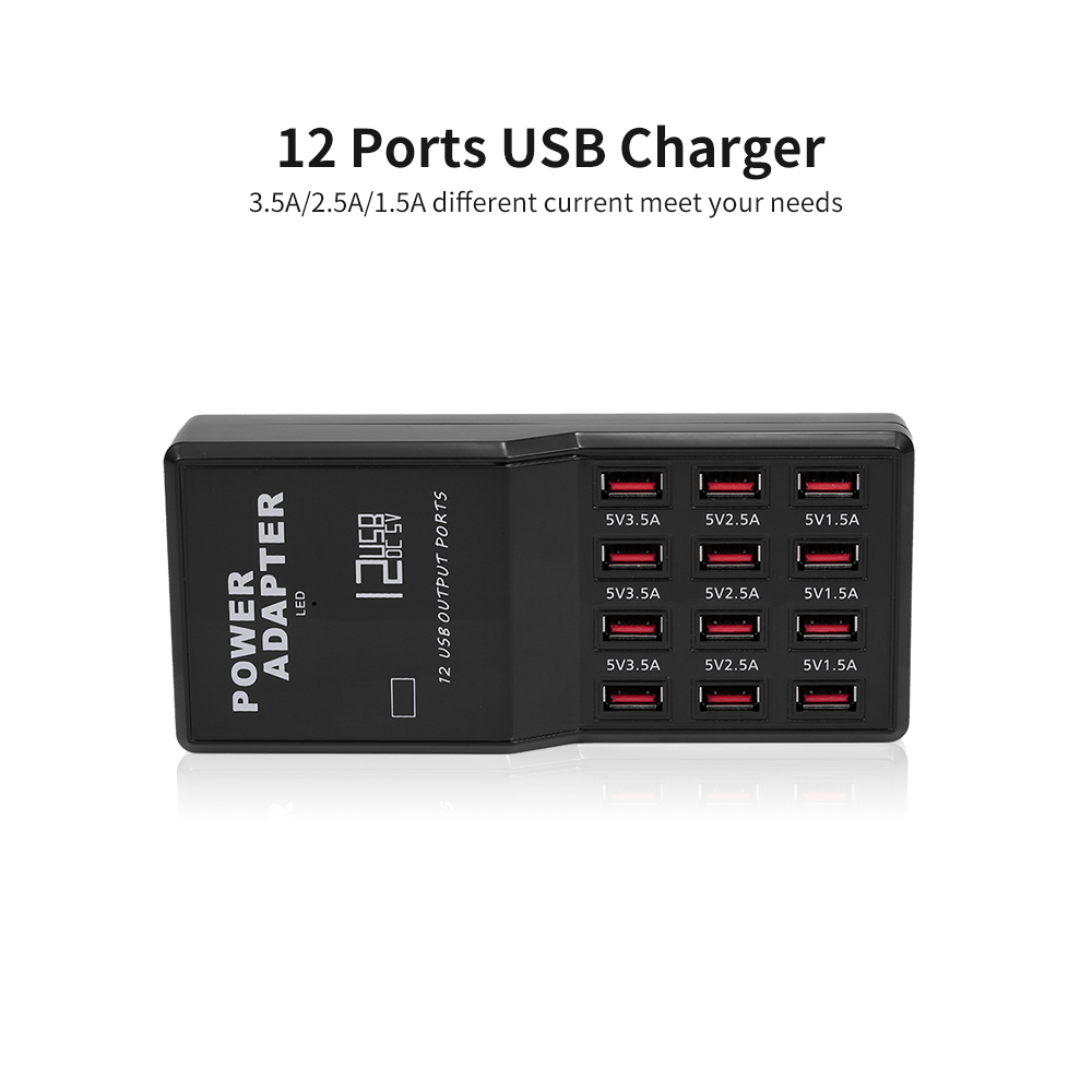 Trạm Sạc Thông Minh Với 12 Cổng USB Tương Thích Đa Thiết Bị