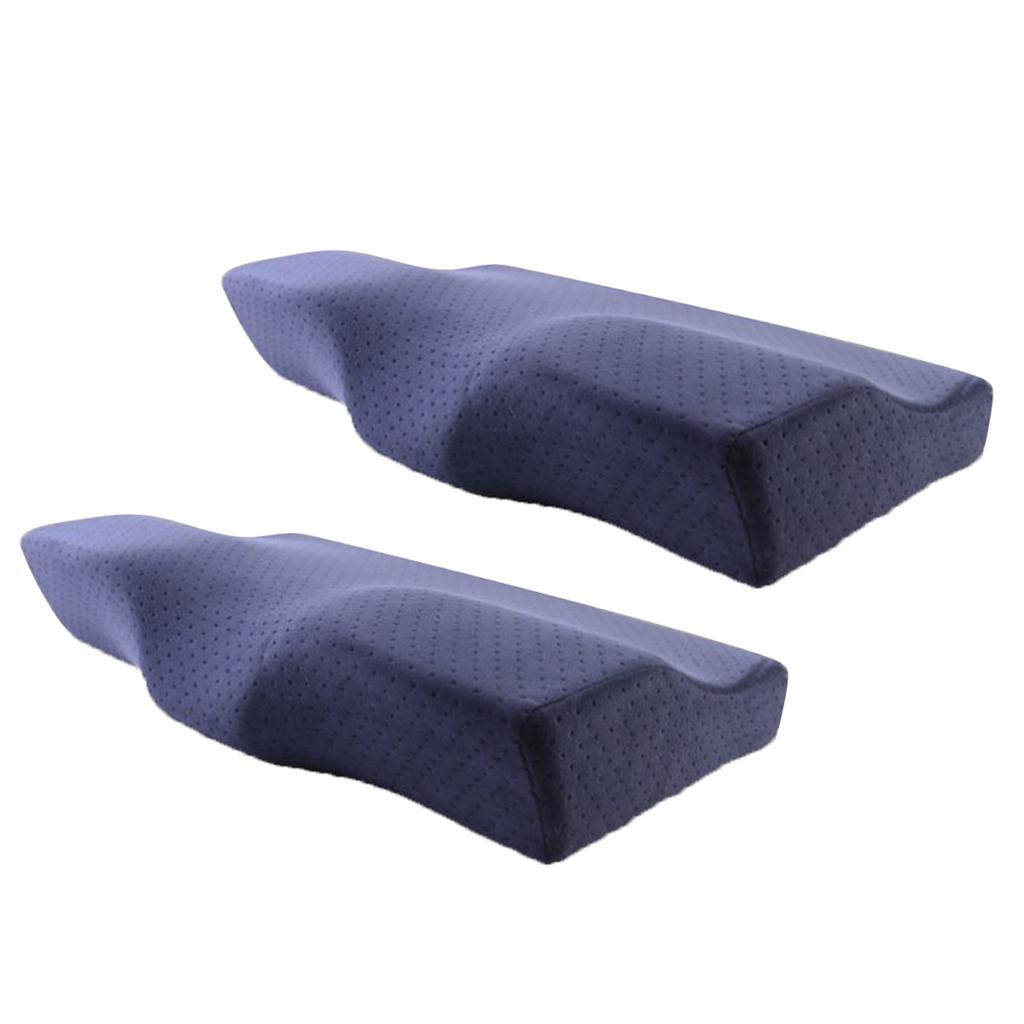 2pc Memory Foam Core Pillows Sleep Pillow Rest Sleeping Neck Head Back Supporter