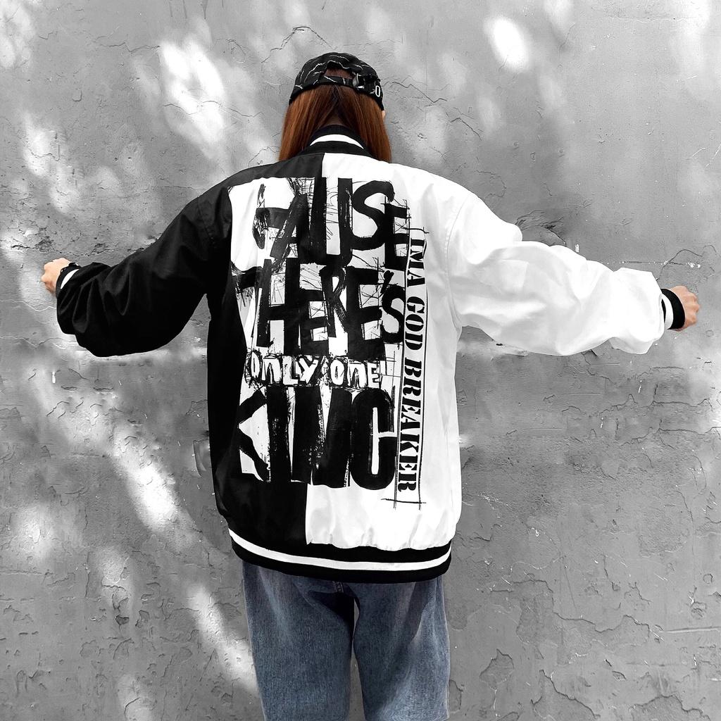 Only One King Varsity- Áo Khoác Đen Trắng iMA God Breaker Local Brand