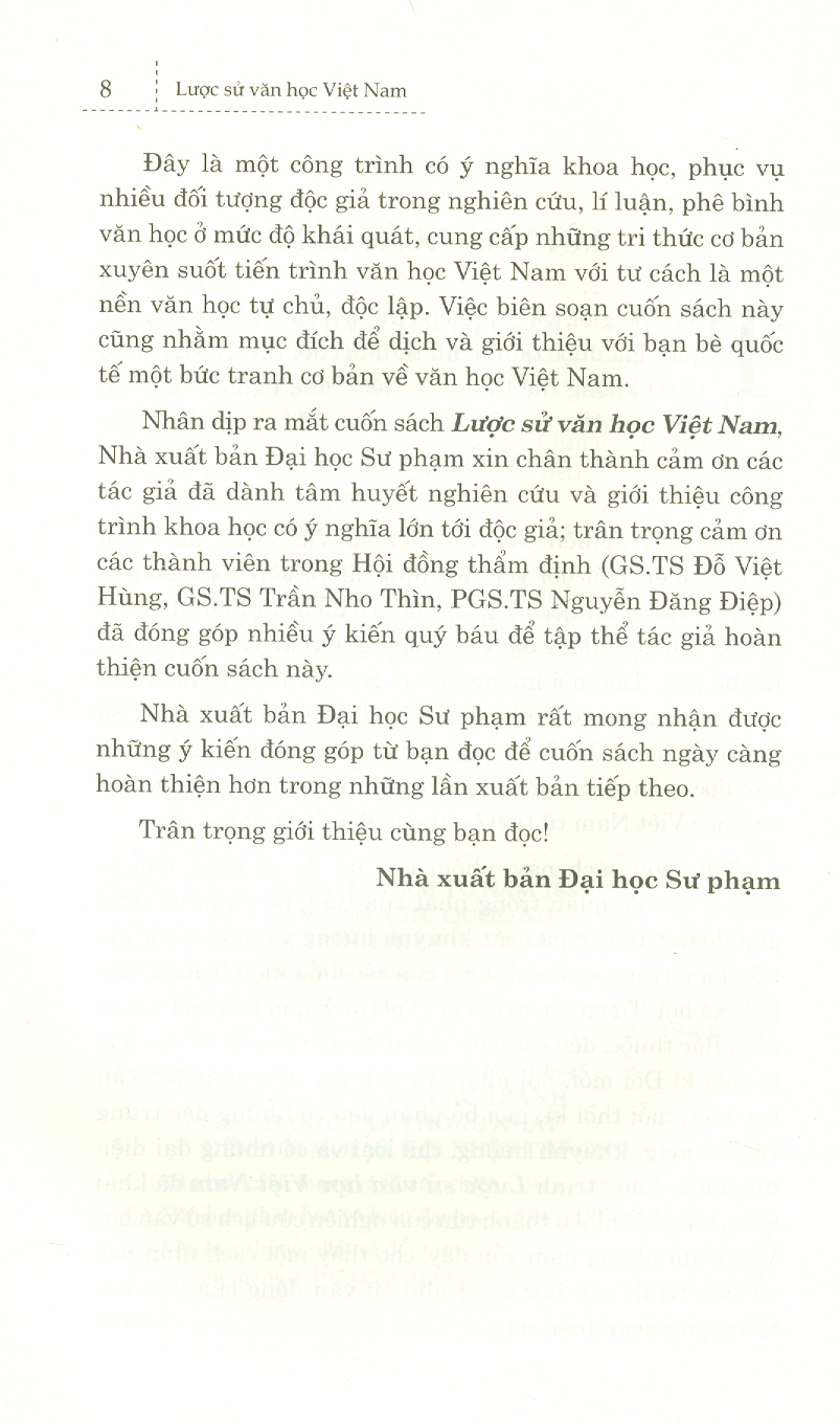 Lược Sử Văn Học Việt Nam - Bìa mềm