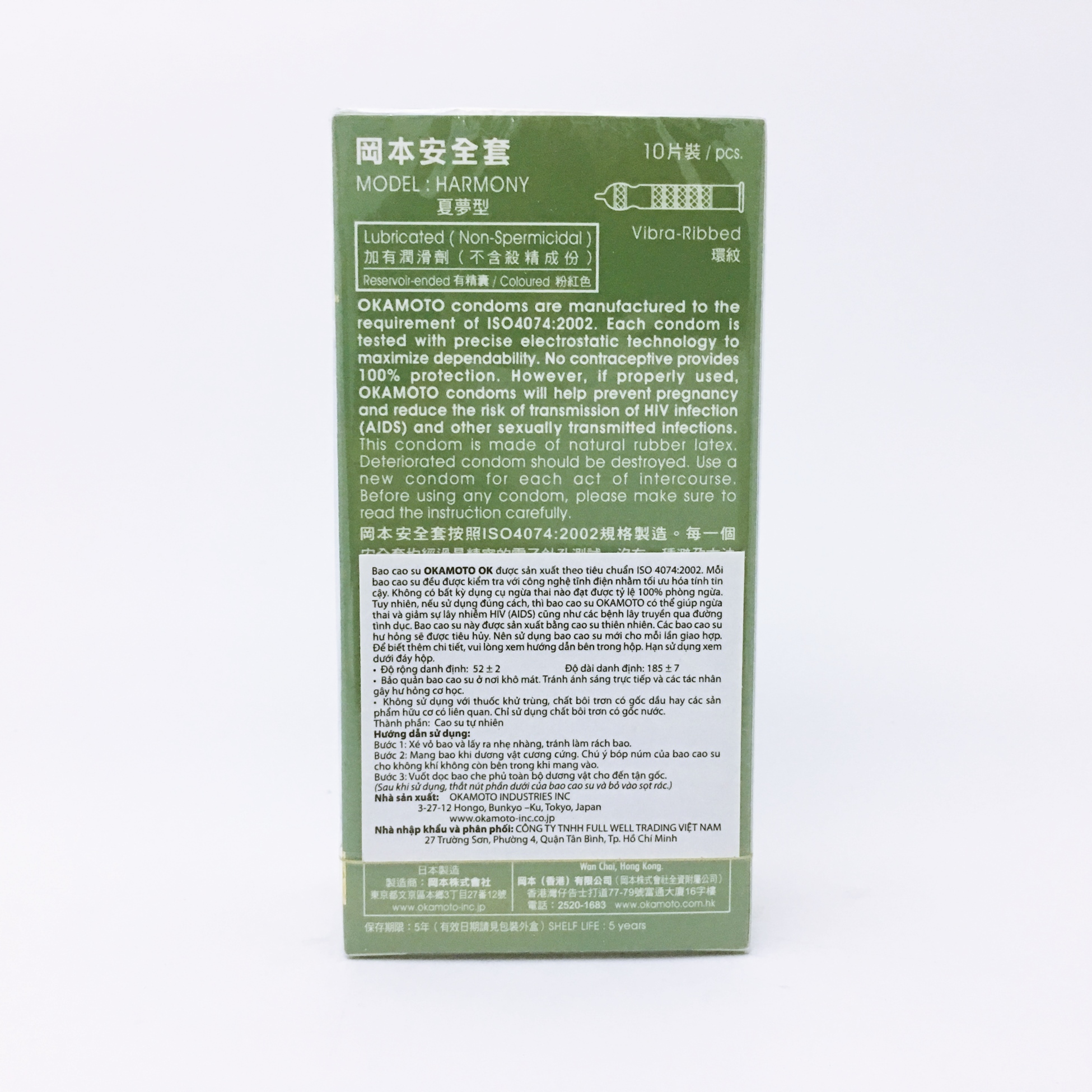 Bao Cao Su Gân Gai Okamoto Harmony - Tặng Kèm Bcs gai Sagami Nhật Bản - Không Mùi - Che Tên Sản Phẩm