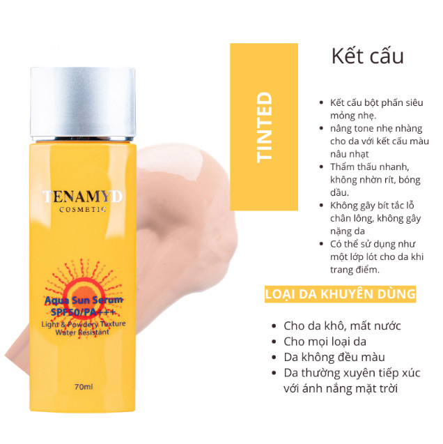 Tinh chất chống nắng dạng nước Tenamyd Aqua Sun Serum SPF50/PA+++ 70m