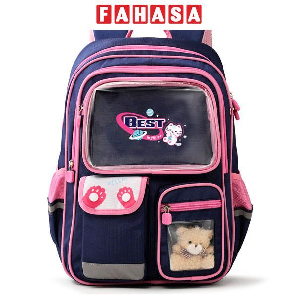 Ba Lô Học Sinh - Mr.Vui 1074 - Màu Xanh Đen + Hồng Sen