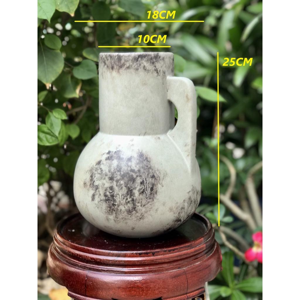 BÌNH HOA GỐM SỨ XUẤT KHẨU XÁM TRANG TRÍ DECOR BÌNH CẤM HOA