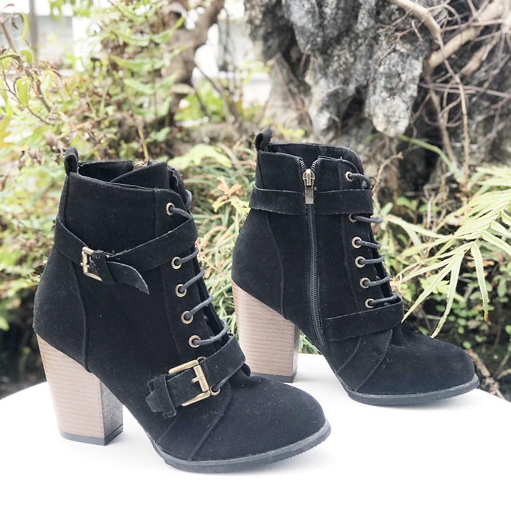 Giày boot nữ cổ lửng sành điệu Dành Cho Nàng 20458