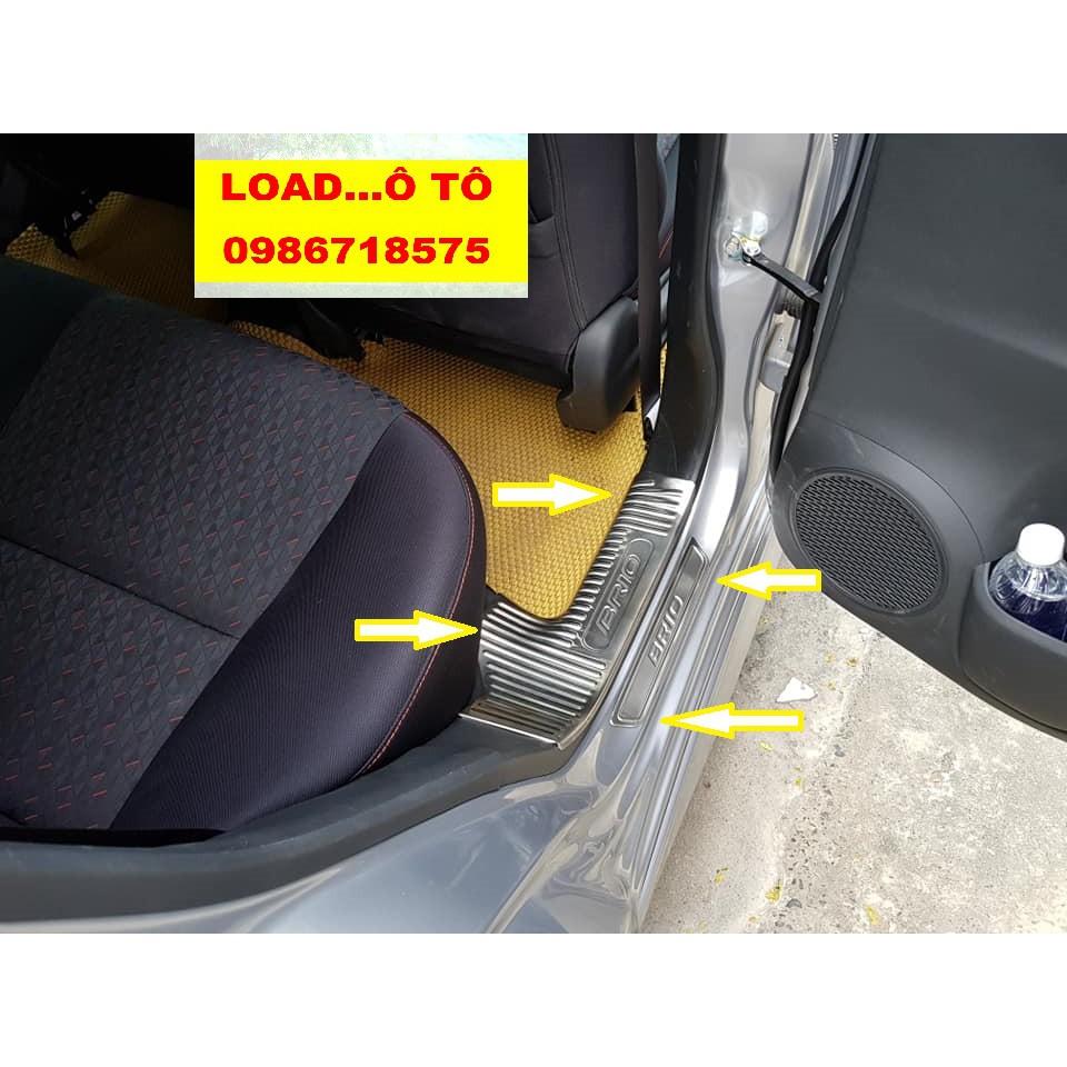 Ốp Bậc Cửa, Nẹp Bước Chân Trong, Ngoài Xe Honda Brio 2022-2019 Chất Liệu Inox Cao Cấp