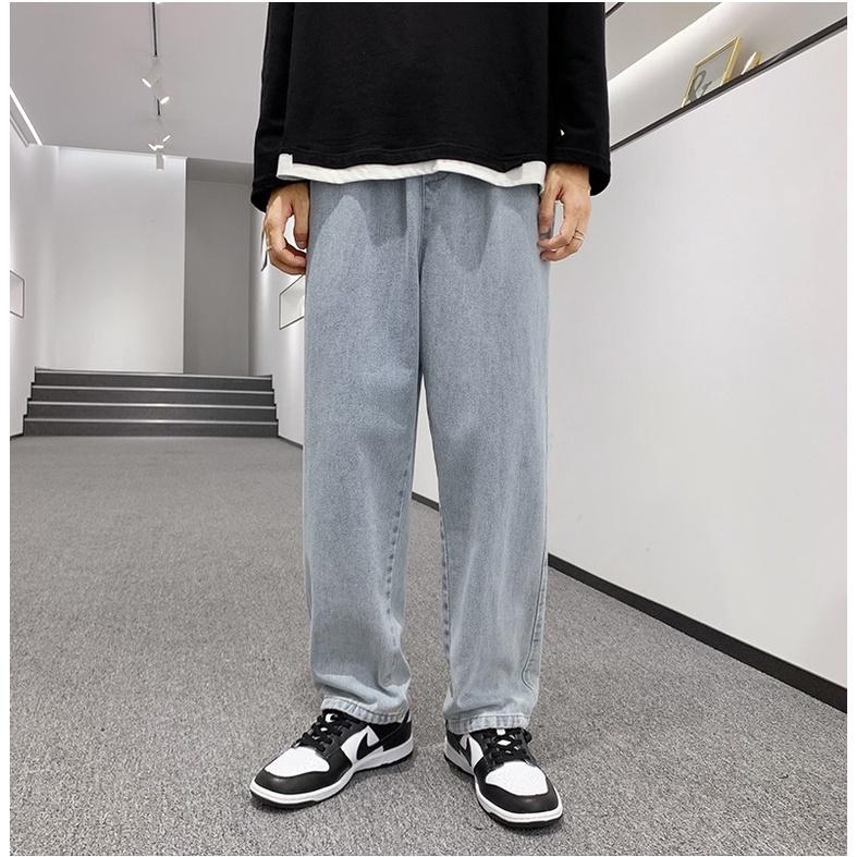 Quần bò nam ống rộng, quần jean baggy nam nữ dáng suông vải jeans cao cấp SR01 không phai màu