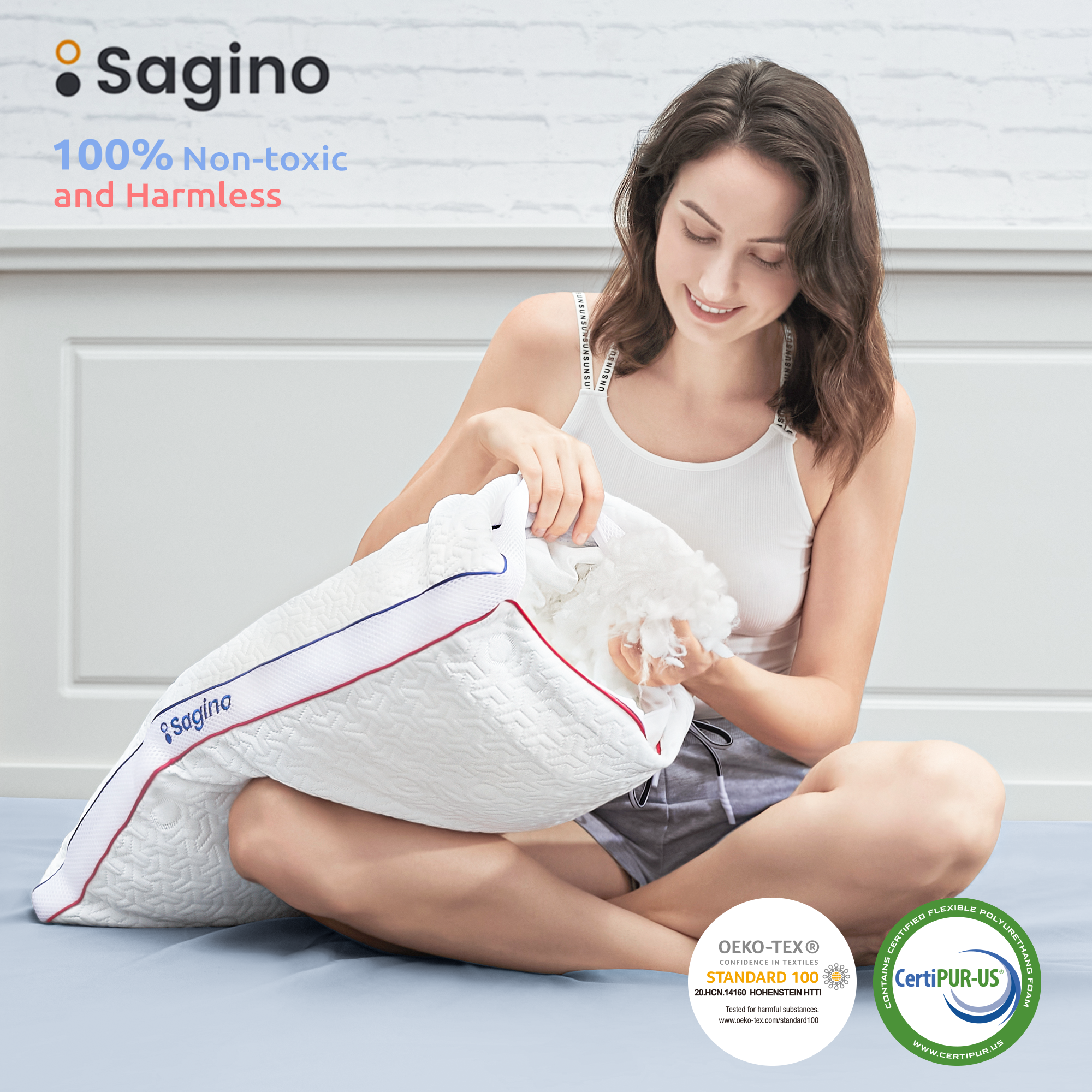 Sagino Mút Gối Mềm Mịn Làm Mát Gối Đàn Hồi Chậm Thoải Mái Ngủ Gối Chăn Ga Gối Cojines Подушка