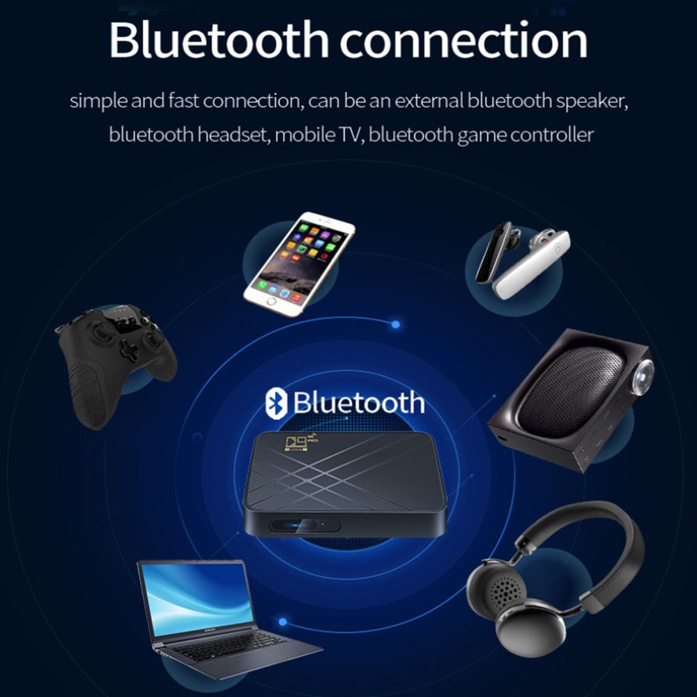 Đầu Box D9 Pro UHD 4K 8GB+128GB Amlogic S905L2, hỗ trợ HDR, kết nối bluetooth 4.1, Wifi băng tần kép 2.4G/5.8G