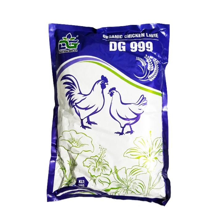 Phân gà nhật hữu cơ DG 999 dạng viên chuyên dùng cho rau màu, hoa hồng và cây cảnh, cây ăn trái gói 1kg