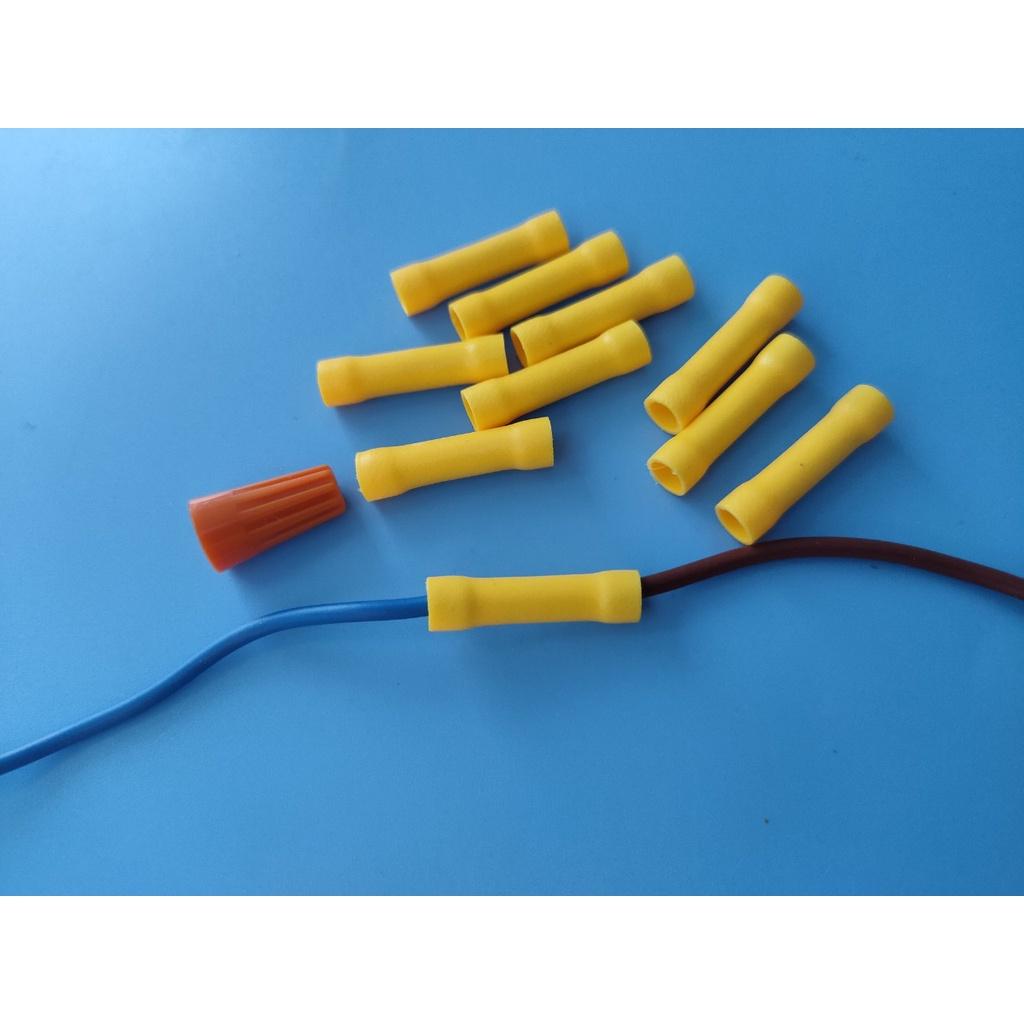 10pc. Đầu cos dây điện nối thẳng bọc phủ nhựa BV 5.5 , đầu cốt nối, cút nối, đầu nối điện.