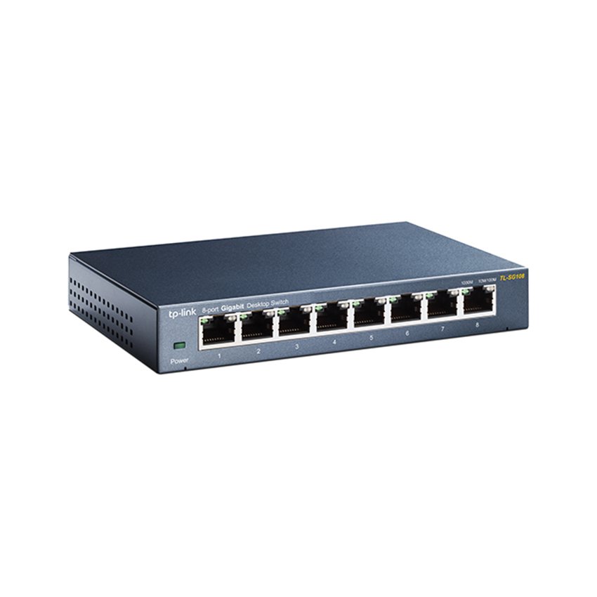Switch TP-Link TL-SG108 Gigabit Hàng Chính Hãng - 8 cổng RJ45 10/100/1000Mbps, Vỏ Kim Loại