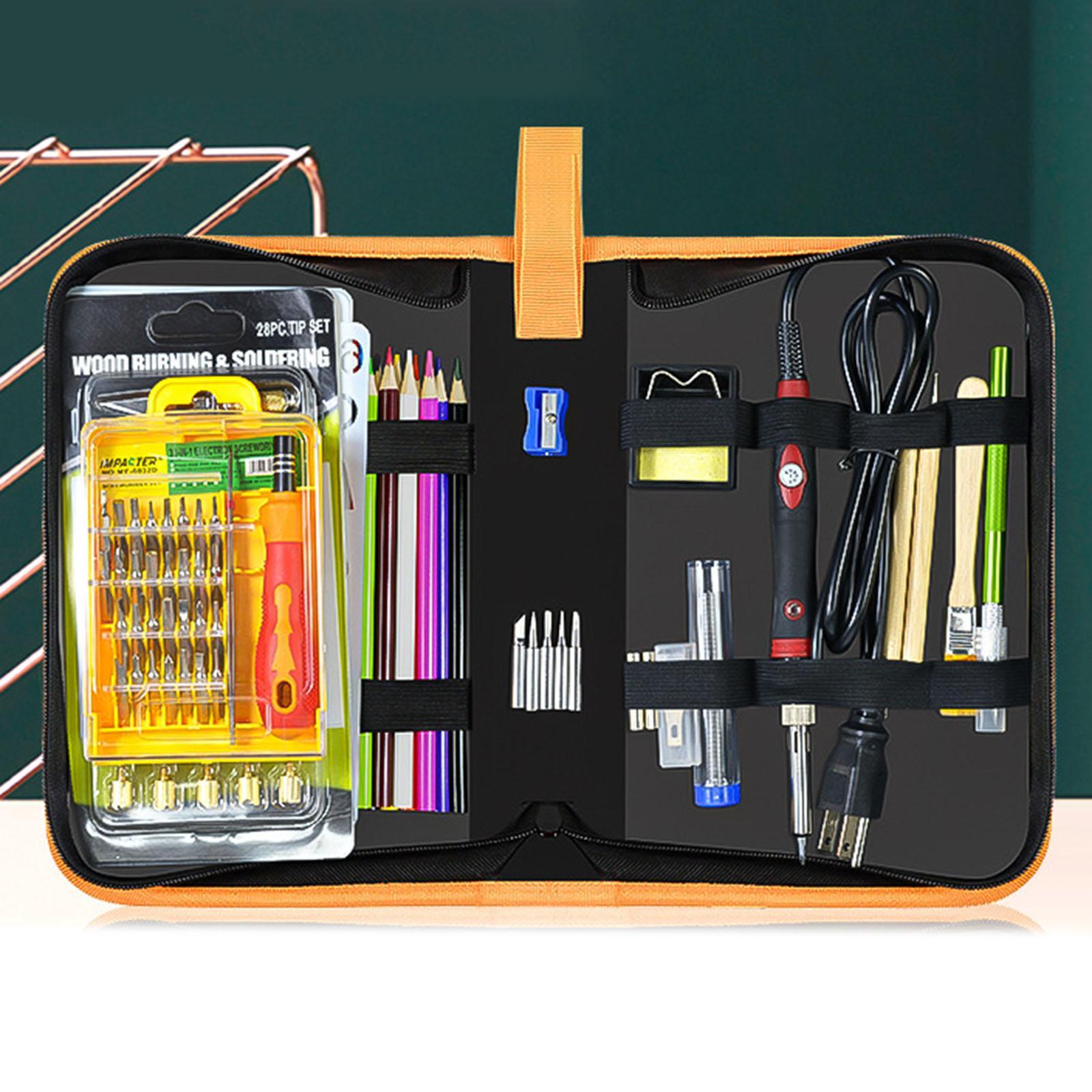 Wood Burning Kit Adults Solder Wire Stencils 220-480°C DIY Accessories W/Carrying Case Pyrography Pen Brush Wood Burning Tool for Soldering Carving