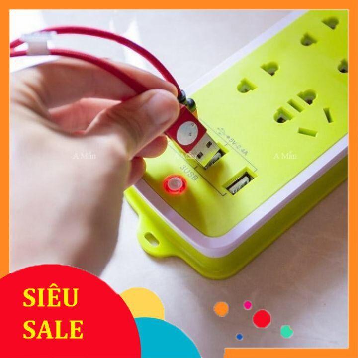 Ổ Cắm Điện Đa Năng 6 Phích Và 3 Cổng Sạc USB Còn Hàng