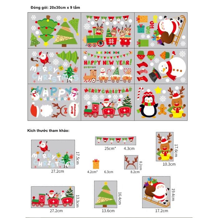 Decal Trang Trí Noel Hai Mặt Hít Tĩnh Điện - ĐOÀN TÀU ĐÊM GIÁNG SINH