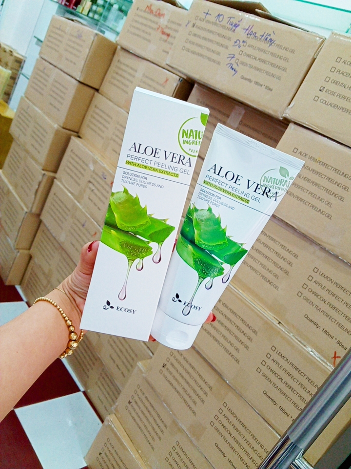 GEL TẨY TẾ BÀO CHẾT NHA ĐAM ECOSY ALOE VERA PERFECT PEELING GEL 180g