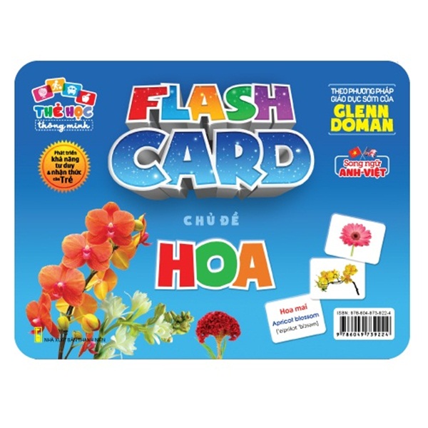 Flash card Theo phương pháp giáo dục sớm của Glenn Doman – Thẻ học thông minh (song ngữ Anh Việt) - Chủ đề: Hoa