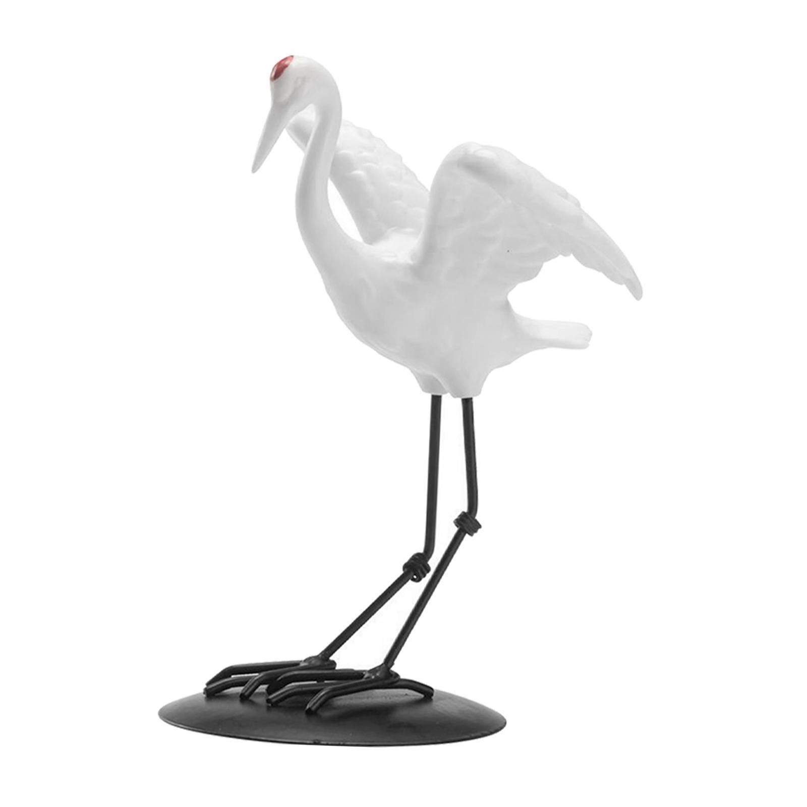 Crane Statue Sculpture Animal Bird Ornament for Bedroom Shelves Living Room Gift
