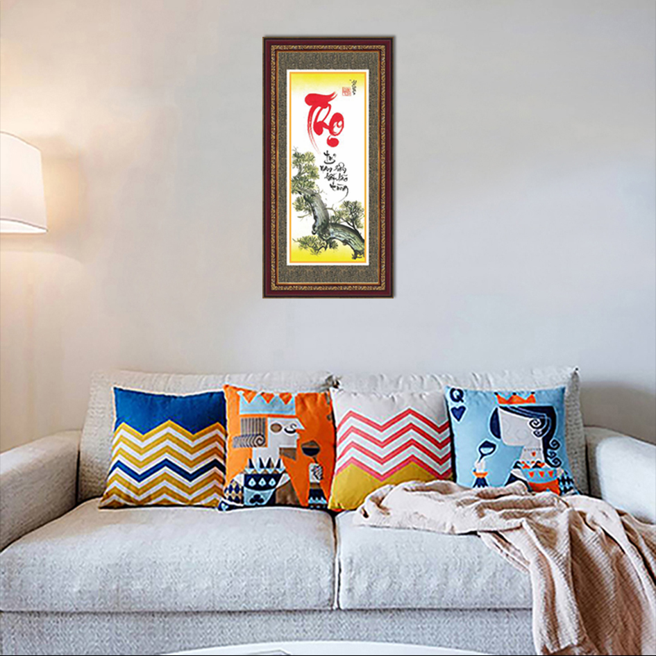 Tranh chữ Thọ thư pháp quà tặng ý nghĩa TPT-30x60-12