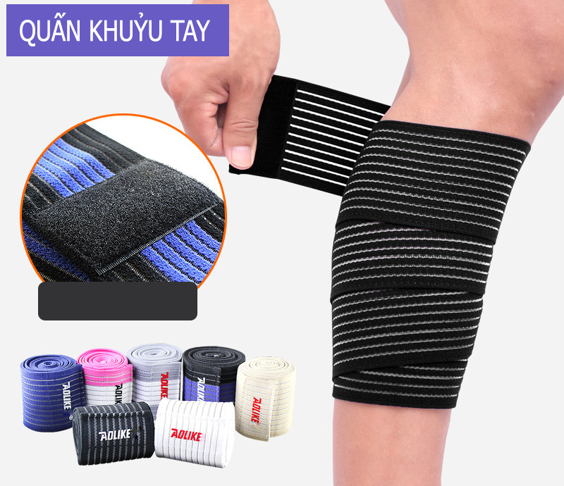 Quấn khuỷu tay Aonikeen A1546 - Dây quấn khuỷu tay được sản xuất với chất liệu vải cotton siêu co dãn - Bảo vệ an toàn vùng khớp xương khuỷu tay khi vận động