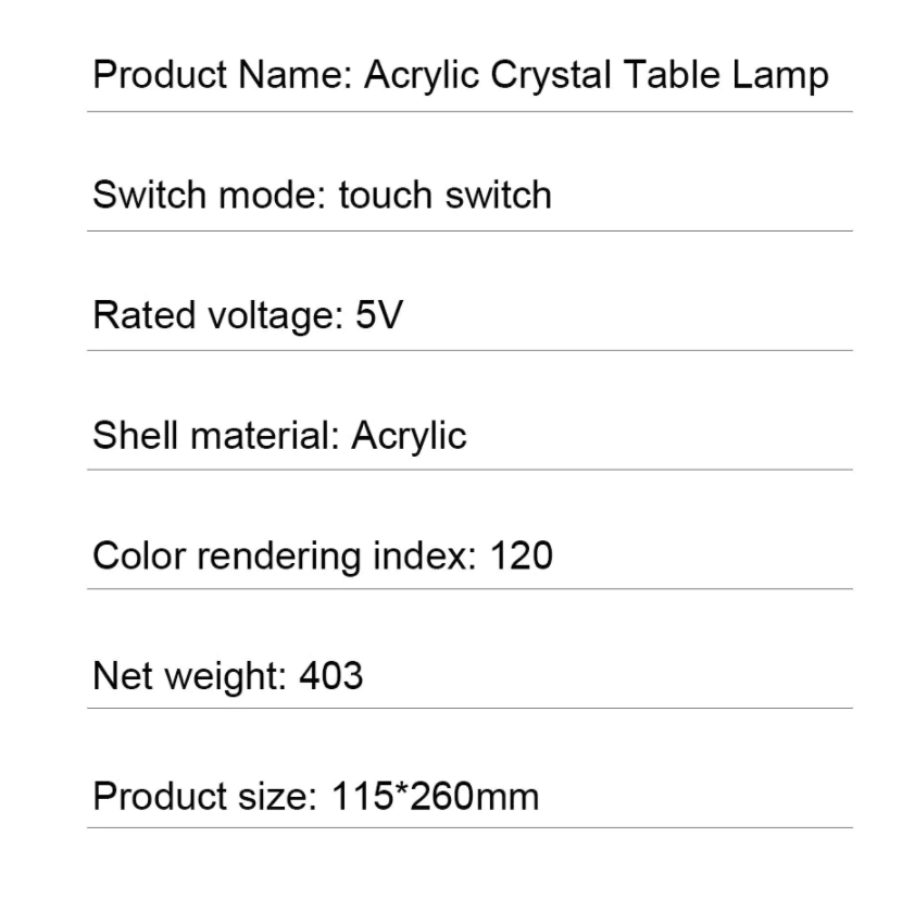 Đèn Ngủ Ambient Desk Lamp Transparent