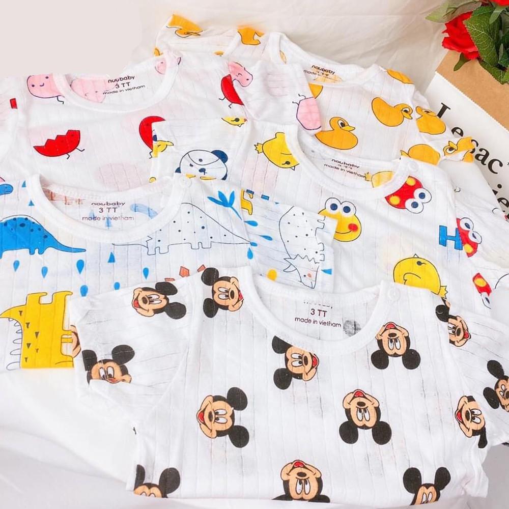 Bộ Dài Tay Chất Cotton Giấy QUẢNG CHÂU mềm mát Cho Bé Trai Bé Gái Sơ Sinh - Quần Áo Trẻ Em - Đồ Ngủ Cho Bé 4-15kg