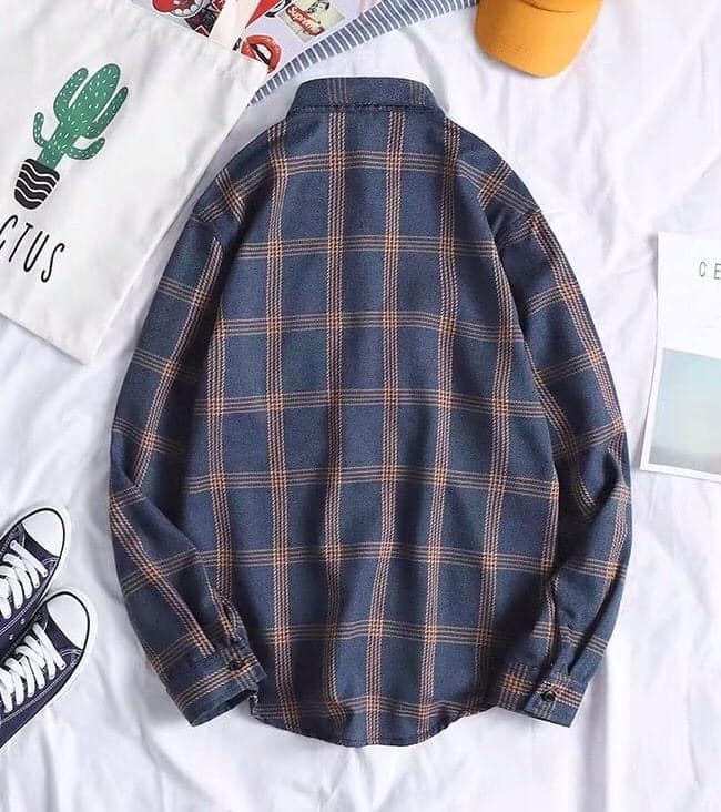 Áo sơ mi unisex form rộng - somi nam nữ sọc số 16