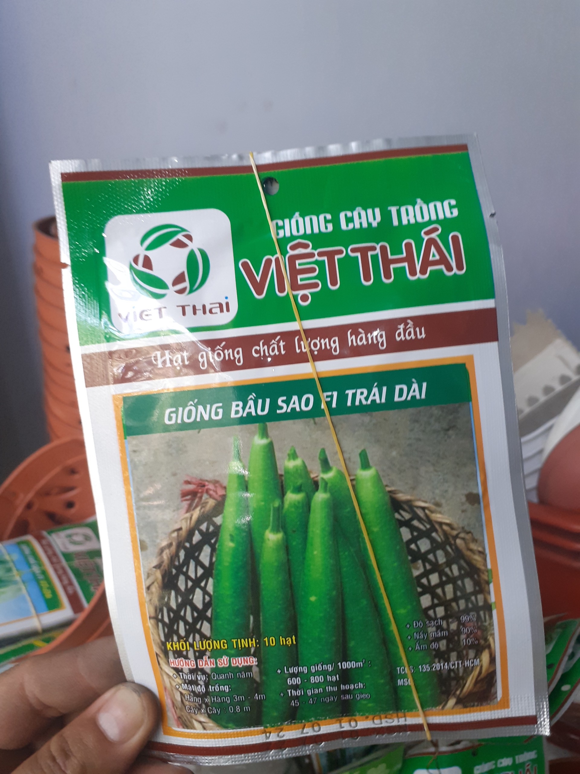Combo 5 gói hạt giống Bầu sao f1 Trái dài