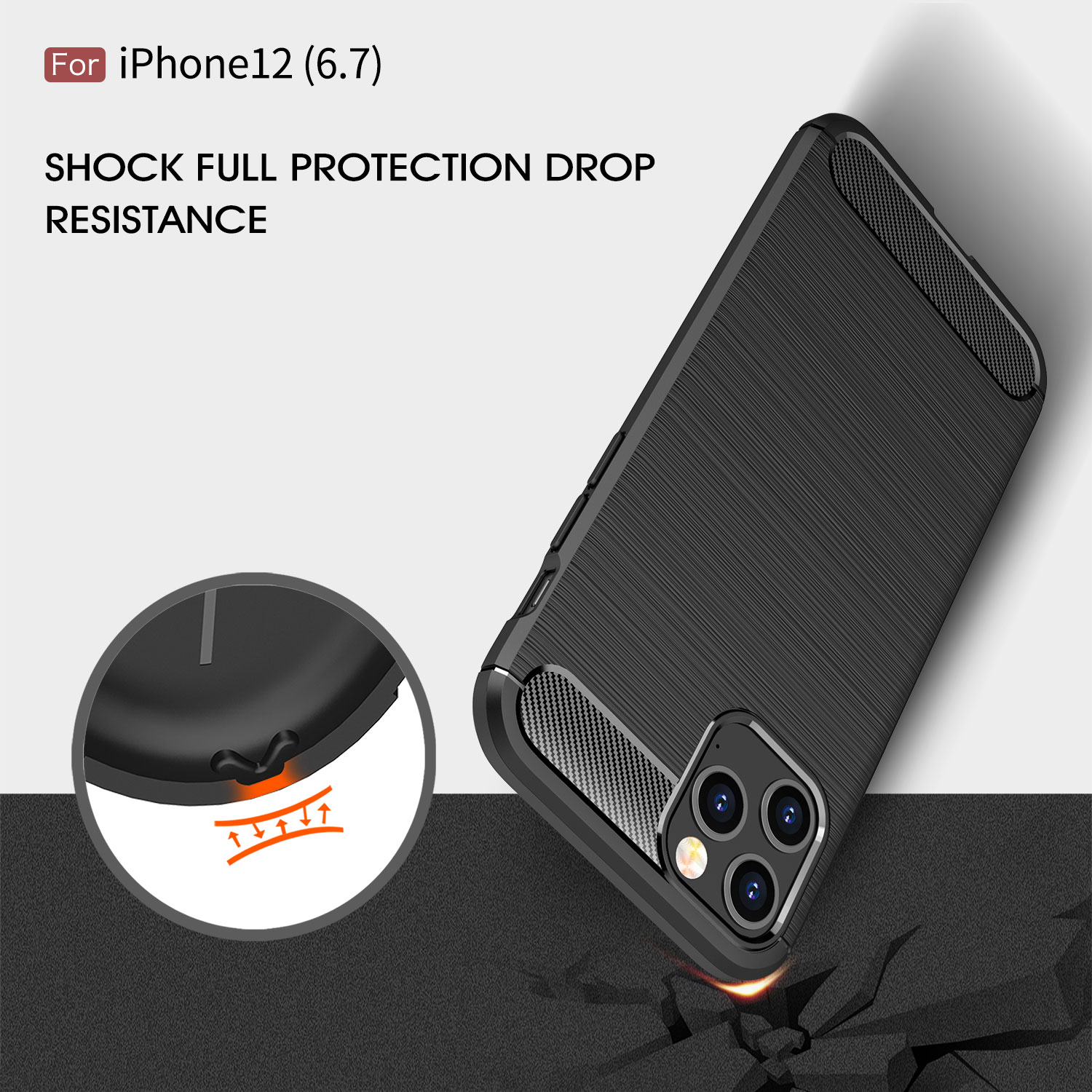 Ốp lưng chống sốc cho iPhone 12 Pro Max (6.7 inch) hiệu Likgus (chuẩn quân đội, chống va đập, chống vân tay) - Hàng nhập khẩu