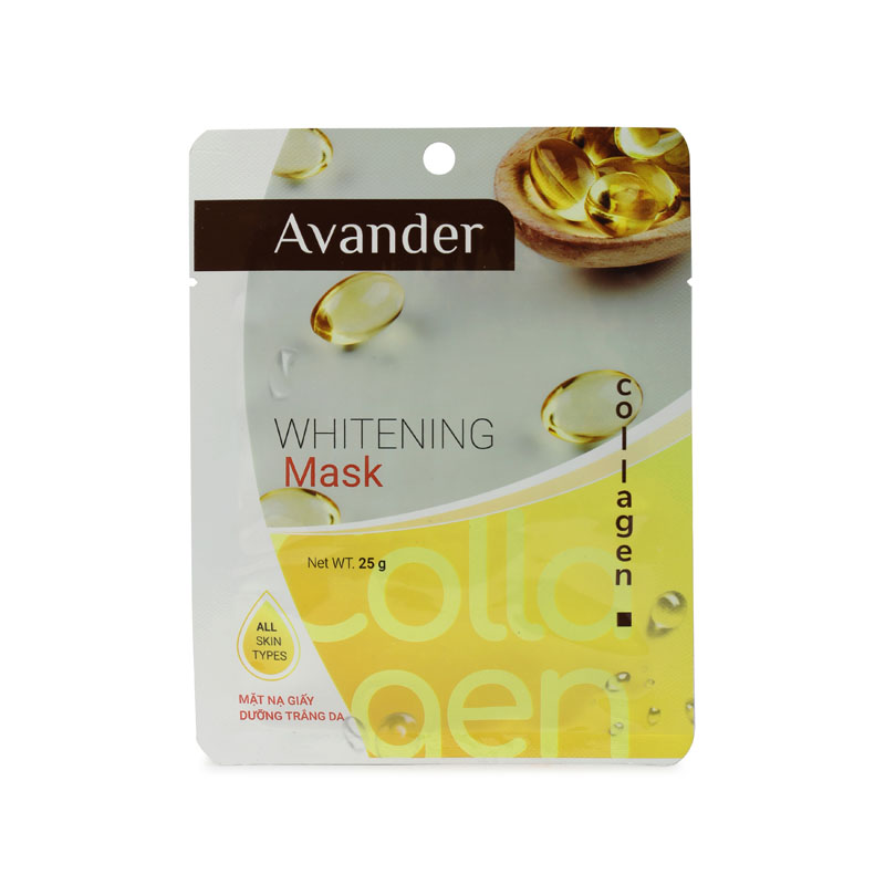 Set 10 gói Mặt nạ giấy dưỡng trắng da tinh chất Collagen Avander 25g