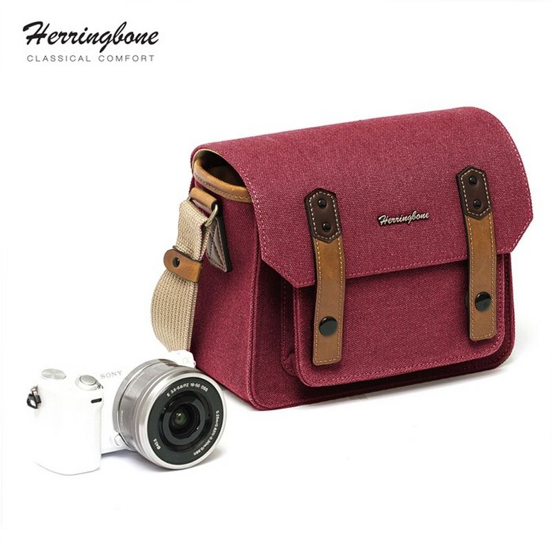 Túi máy ảnh Herringbone Papaspocket 3 Mini - Wine color - Hàng chính hãng