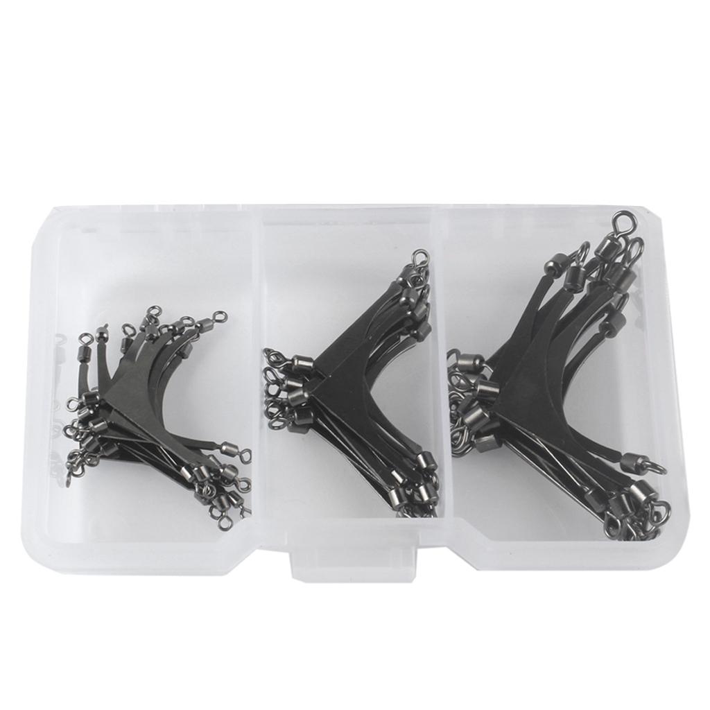 30pcs Fishing Accessories Barrel Swivels Fishing Line Rolling Snaps