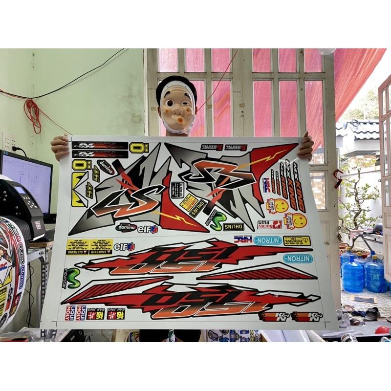 Tem rời Exciter 150 RS đỏ đen bảo hành màu sắc vĩnh viễn