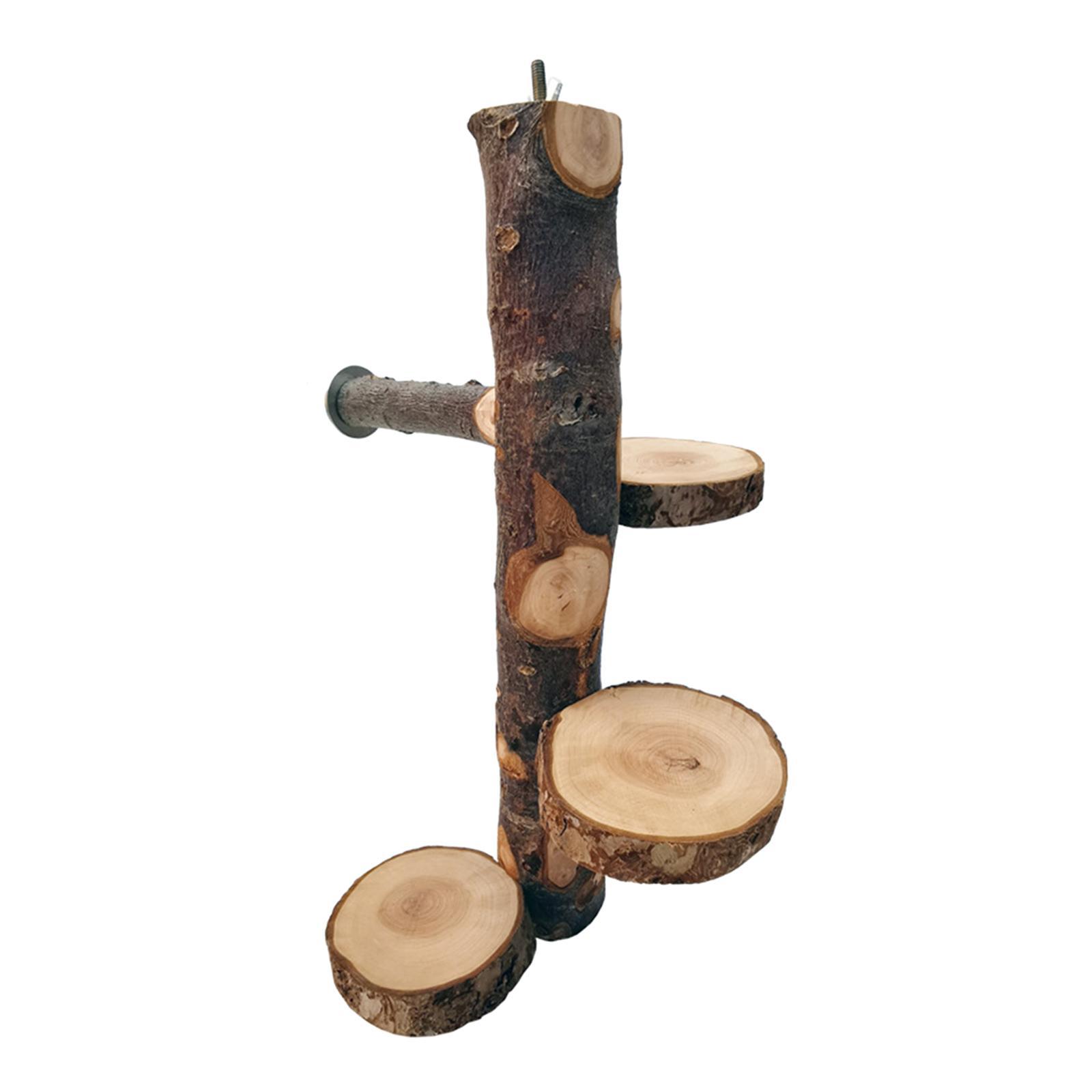 Wooden Climbing Ladder Stand Platform Perch Activity Exercise Rodents Toy Playground Hamster Chew Toys for Chinchilla Gerbil Parrot Resting